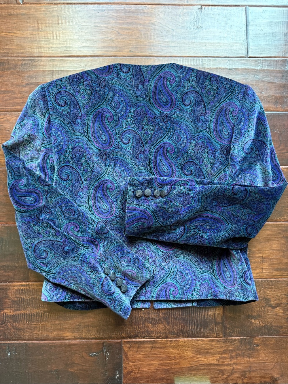 Boho Velvet Paisley Cropped Jacket Vintage Brettons Collection Festival Tapestry - Picture 5 of 10